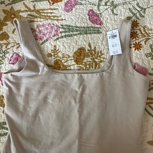 AF tan thong bodysuit, never worn, tags attached